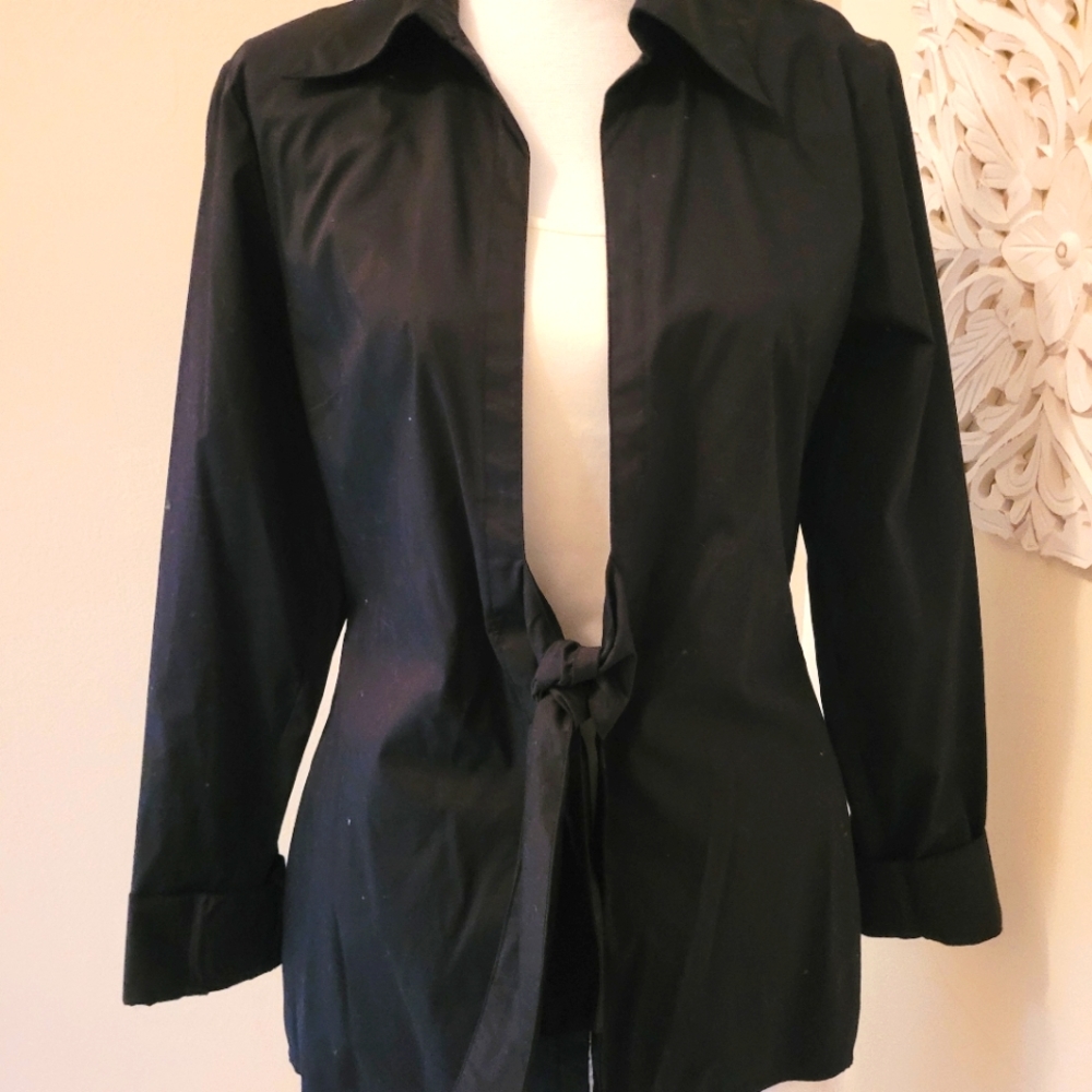 Henry New York szM tie front blk jacket/blazer